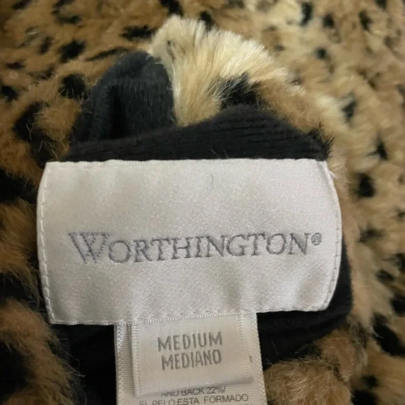 Worthington Animal Print Faux Fur Vest - Picture 2 of 9